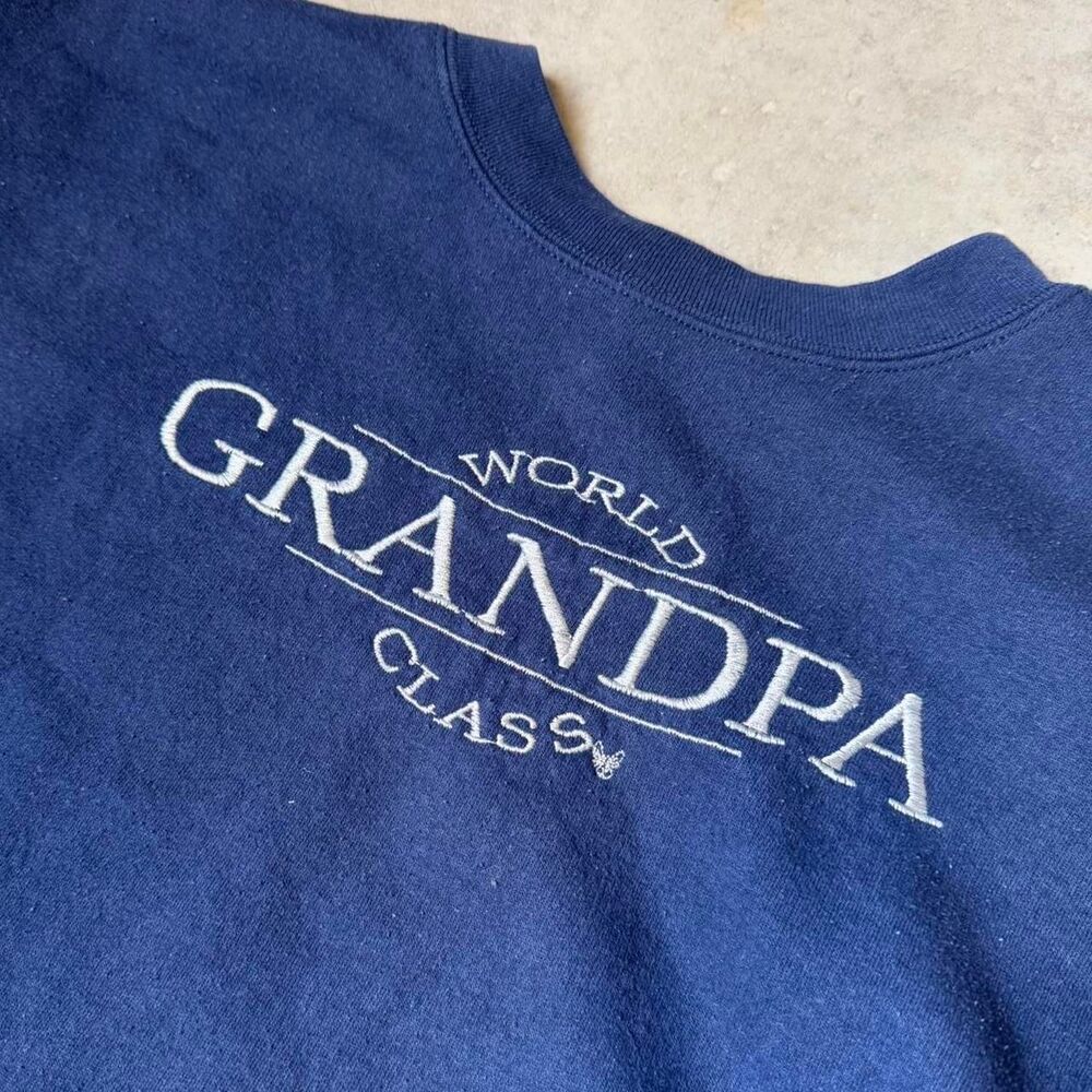 Navy Port & Company “World Class Grandpa” Crewneck Sweatshirt
